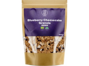 BrainMax Granola Blueberry Cheesecake, borovnice in bela čokolada, BIO, 400 g