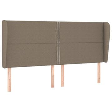 Vidaxl Vzglavje z ušesi taupe 183x23x118/128 cm blago