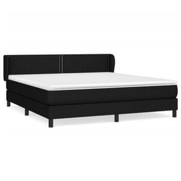 Vidaxl Box spring postelja z vzmetnico črna 180x200 cm blago