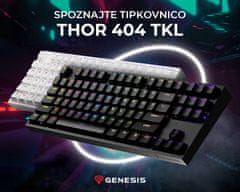 Genesis Thor 404 TKL gaming tipkovnica, RGB LED, črna