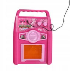Kruzzel Otroški set LED električne kitare mikrofona in ojačevalca MP3 roza