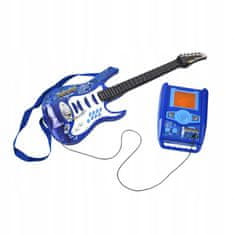 Kruzzel Otroški set LED električne kitare mikrofona in ojačevalca MP3 modra