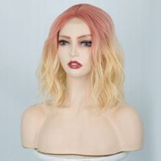 Korbi Blond-Roza Lasulja Dolgi Bob z Valovi 33 cm