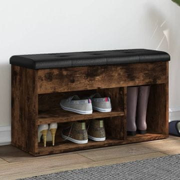 Vidaxl vidaXL Klop za čevlje dimljen hrast 82x32x45,5 cm