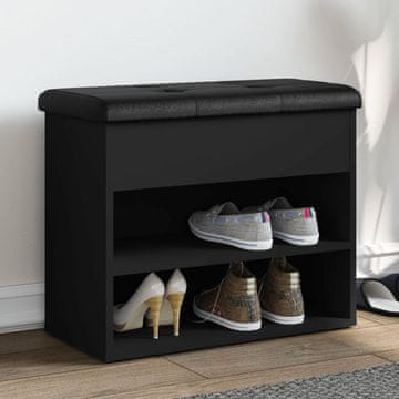 Vidaxl vidaXL Klop za čevlje, črna, 62x32x50 cm, material na osnovi lesa