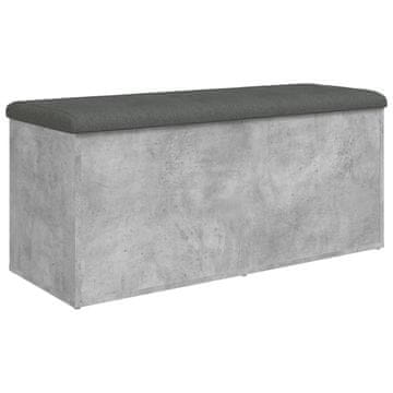 Vidaxl Klop za shranjevanje betonska siva 102x42x45 cm inženirski les