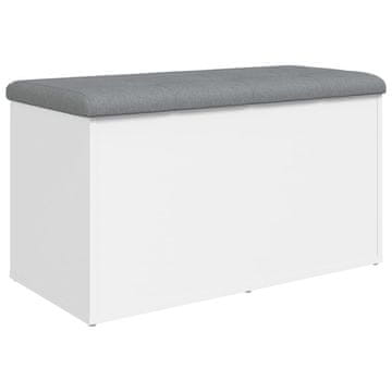 Vidaxl Shranjevalna klop bela 82x42x45 cm inženirski les