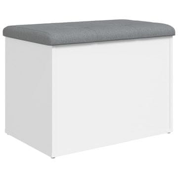 Vidaxl Shranjevalna klop bela 62x42x45 cm inženirski les