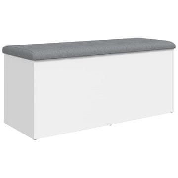 Vidaxl Shranjevalna klop bela 102x42x45 cm inženirski les