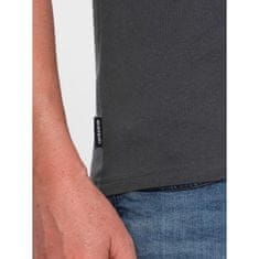 OMBRE Moška klasična bombažna majica BASIC grafitna MDN124297 XXL