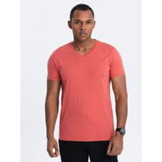 OMBRE Moška klasična bombažna majica BASIC roza MDN124306 S