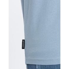 OMBRE Moška klasična bombažna majica BASIC iz džinsa MDN124305 S
