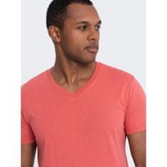 OMBRE Moška klasična bombažna majica BASIC roza MDN124306 S