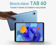 Blackview Tab 60 tablični računalnik, 6/128GB, 4G, WiFi, siva + ovitek