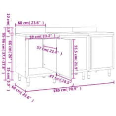 Vidaxl Komercialna delovna miza z omarico 180x60x96 cm nerjaveče jeklo