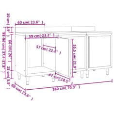 Vidaxl Komercialna delovna miza z omarico 180x60x96 cm nerjaveče jeklo