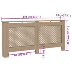 Vidaxl Pokrov za radiator 172x19x81,5 cm mediapan