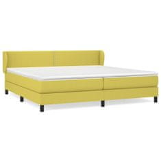 Vidaxl Box spring postelja z vzmetnico zelen 200x200 cm blago