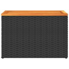 Vidaxl Vrtna stranska mizica 2 kosa črna 55x34x37 cm PE ratan les