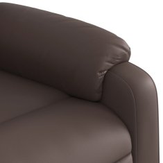 Vidaxl Električni naslanjač rjavo umetno usnje