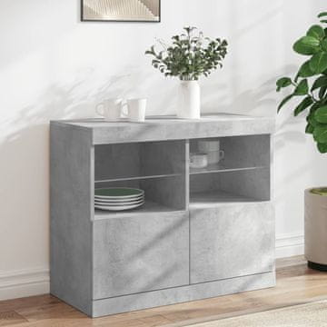 Vidaxl vidaXL LED omarica betonsko siva 81x37x67 cm