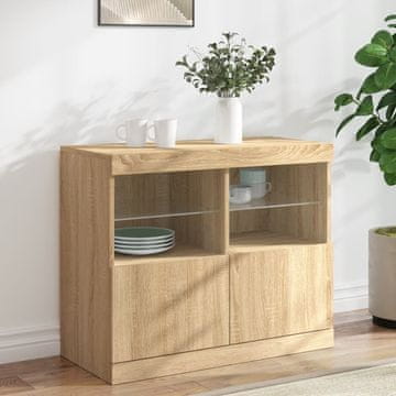 Vidaxl vidaXL LED omarica sonoma hrast 81x37x67 cm