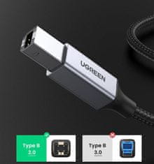 Ugreen tiskalniški kabel USB 2.0, USB-A v USB-B, 5 m