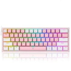 Redragon Fizz K617 tipkovnica, rdeča stikala, roza-bela