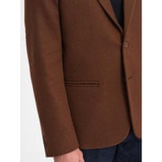 OMBRE Moška jakna z okrasnimi gumbi V1 OM-BLZB-0118 čokoladno rjava MDN124313 S