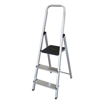 BigBuy 3-stopenjska zložljiva lestev Aluminij