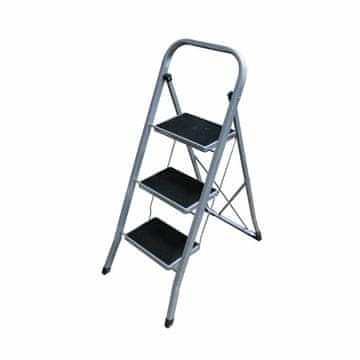 Edm 3-stopenjska zložljiva lestev EDM Grey Steel (47 x 71 x 105 cm)