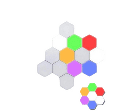 BOT Modularna pametna LED stenska svetilka Hexagon H1 RGB 6 Paneli