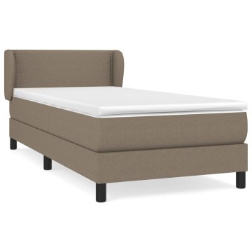 Vidaxl Box spring postelja z vzmetnico taupe 90x200 cm blago