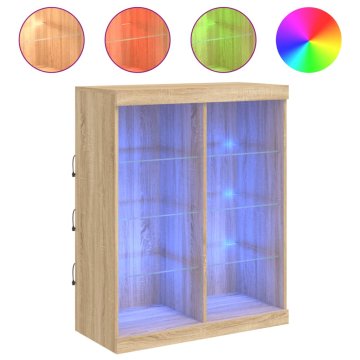 Vidaxl Komoda z LED lučkami sonoma hrast 81x37x100 cm