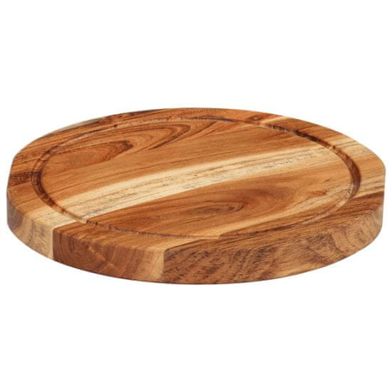 Vidaxl Deska za rezanje Ø25x2,5 cm trden akacijev les