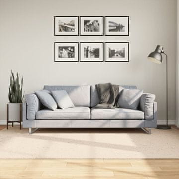 Vidaxl vidaXL HUARTE Preproga, nizek vlak, bež, 160x230 cm