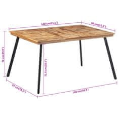 Vidaxl Jedilna miza 148x97x76 cm trdna tikovina
