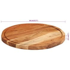 Vidaxl Deska za rezanje Ø40x2,5 cm trden akacijev les