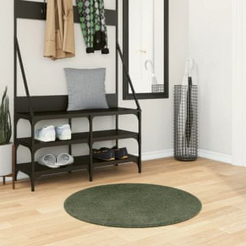 Vidaxl vidaXL Preproga HUARTE, nizek las, zelena, Ø 80 cm