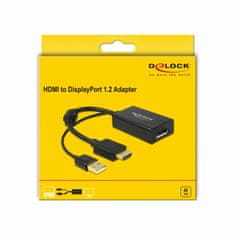 Delock adapter HDMI M - Displayport 1.2 Aktivni 25cm 62667