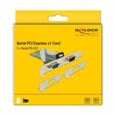 Delock kartica PCIe Serijska 2x RS232 + Low Profile 89555