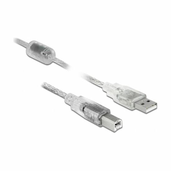 Delock kabel USB A-B 1m dvojno oklopljen transparent 83892