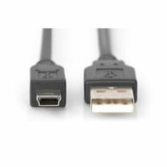 Digitus kabel USB A-B mini 1,8m dvojno oklopljen črn