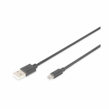 Digitus kabel USB A-B mikro 1m dvojno oklopljen črn