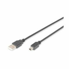 Digitus kabel USB A-B mini 1m črn dvojno oklopljen