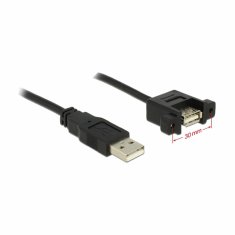 Delock podaljšek USB A-A 1m vgradni črn 85106