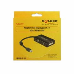 Delock adapter DisplayPort mini-VGA/HDMI /DVI črn 62631
