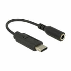 Delock adapter AVDIO USB TipC -Jack 3,5Ž stereo 14cm črn 65842