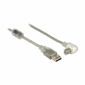 Delock kabel USB 2.0 A-B 0,5m kotni transparent 84811