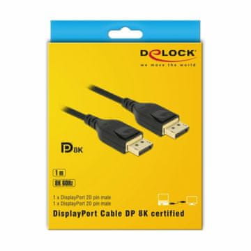Delock kabel DisplayPort 1m 8K 60Hz črn 85658